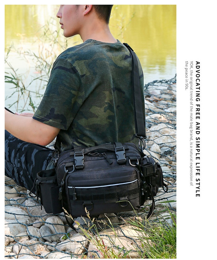 Zaino sportivo da uomo ActiveGo Lure, multifunzionale, con tracolla singola, mimetico, per attività all'aperto, borsa da pesca, grande_voghion.com