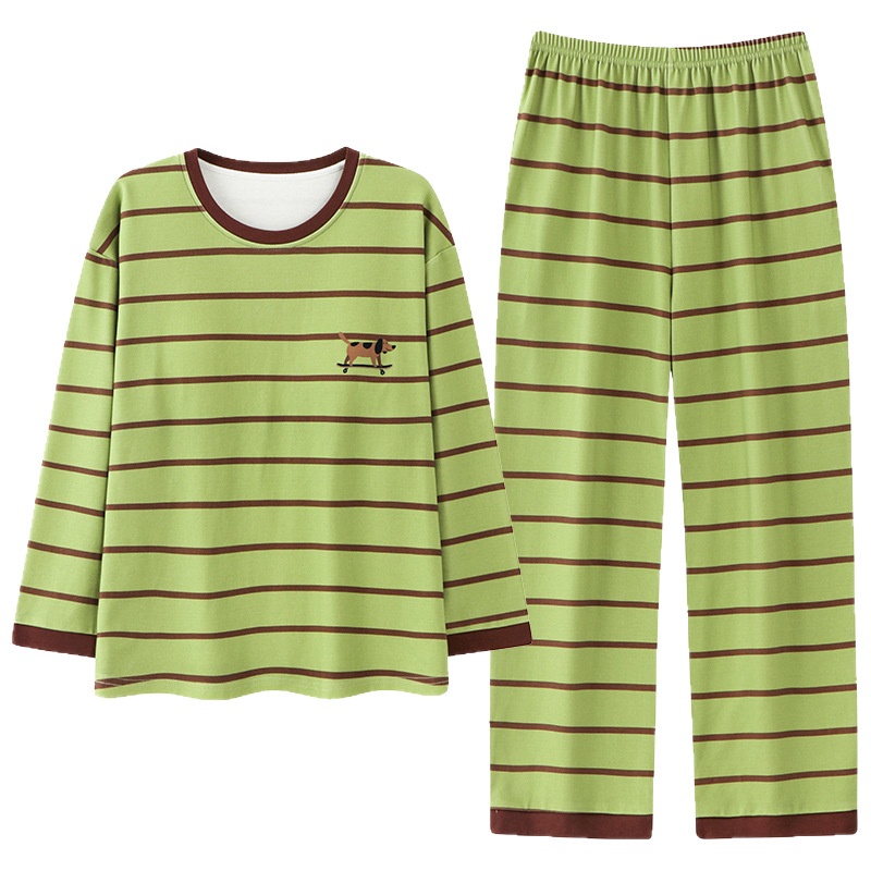 ChicShe Source Factory Stretch Cotton-Like Long-Sleeve Pajamas With Chest Pads Girls, Cartoon Round Neck, Suitable For Spring_voghion.com
