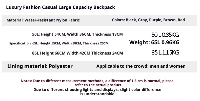 ActiveGo Outdoor Men Large Capacity Lightweight Casual Hiking Backpack Women Waterproof Travel Mountaineering Bag_voghion.com