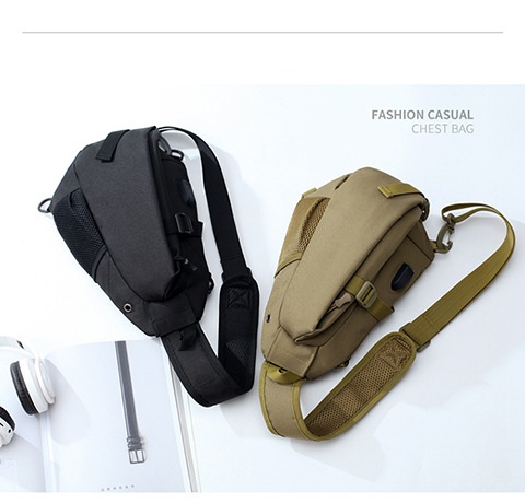 ActiveGo Cross-Border Men's Backpack Large Capacity Travel Shoulder Tactical Chest Laptop Cycling Hiking Bag_voghion.com