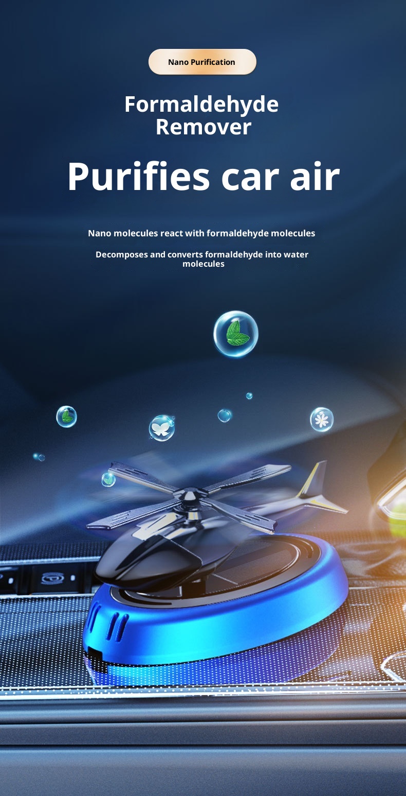 Ornamento di profumo per aromaterapia a forma di elicottero solare, profumo fresco, deodorante per interni auto a lunga durata, decorazione di alta qualità_voghion.com