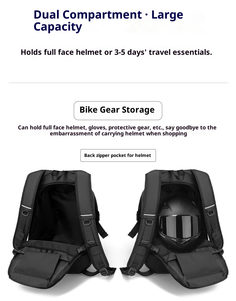 ActiveGo Helm auf Lager Outdoor-Sportarten Reiten Großer Fassungsvermögen Multifunktionaler wasserdichter Rucksack Pendler Motorrad Schultasche_voghion.com