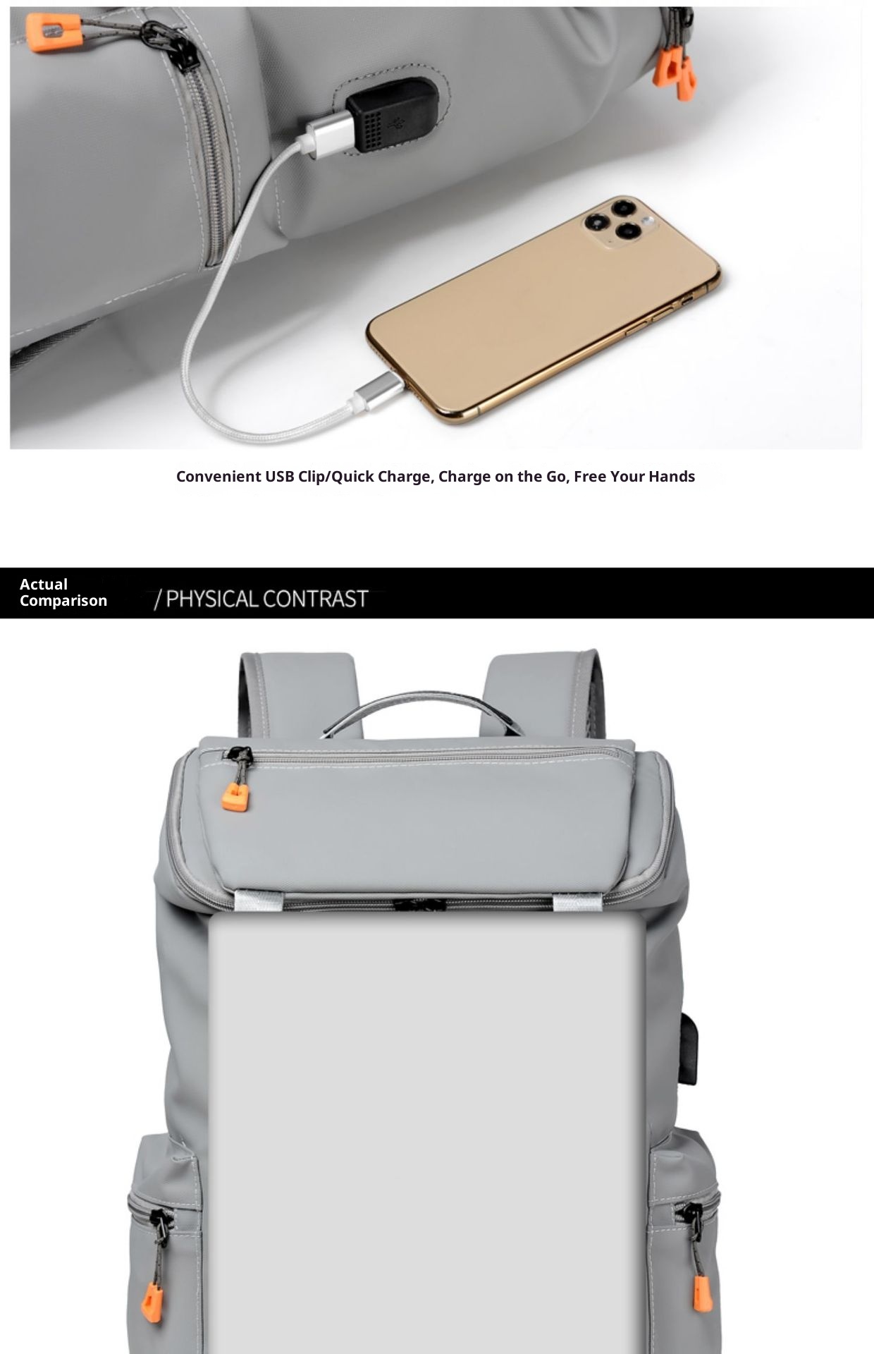 Sac à dos ActiveGo pour homme, grande capacité, idéal pour les voyages, la randonnée et les activités de plein air. Parfait pour un look business décontracté._voghion.com