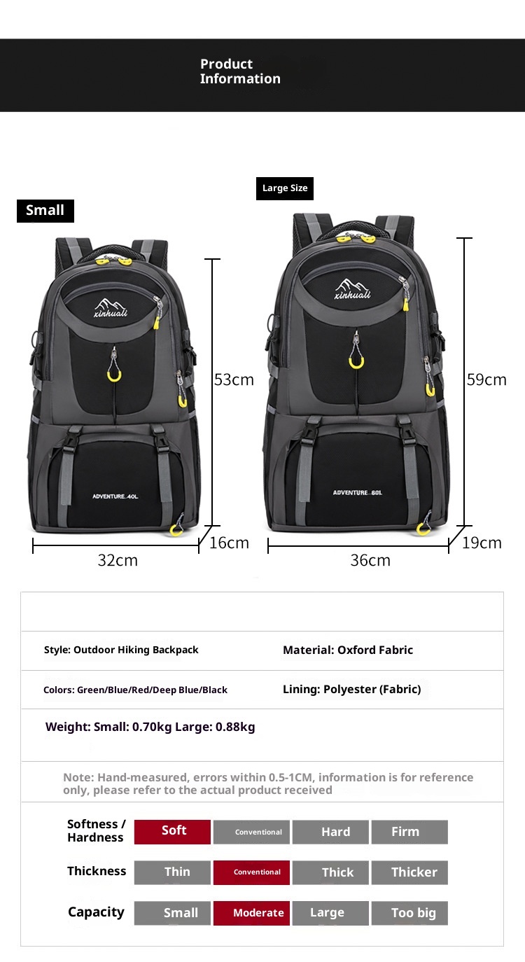 ActiveGo Outdoor Capacity Hiking Waterproof Wear-resistant Travel Bag Large Multifunctional Trekking Luggage Backpack Off-road_voghion.com