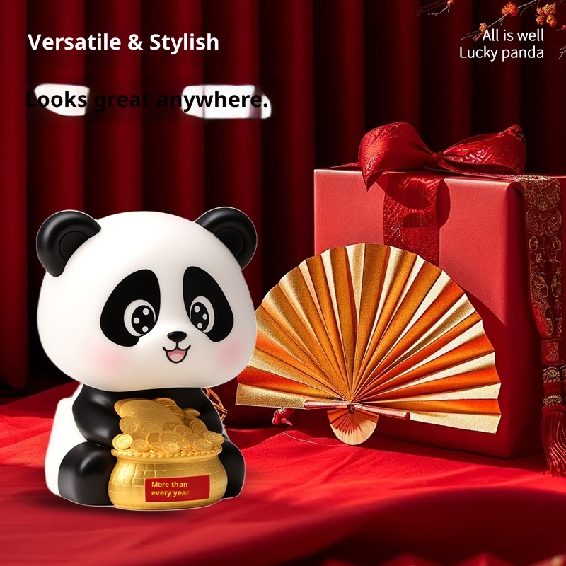 Panda portafortuna solare di tendenza transfrontaliera, decorazione per interni auto, regalo creativo alla moda per la casa_voghion.com