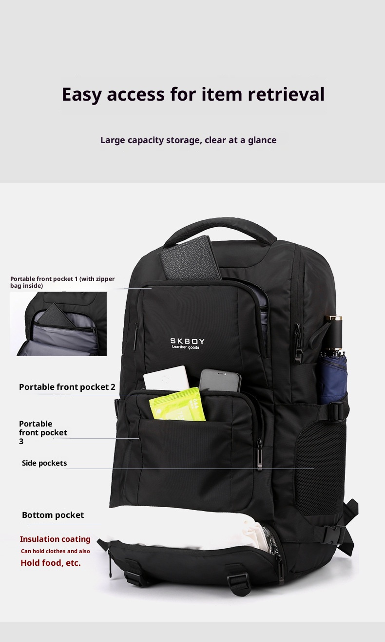 Zaino da viaggio per computer da uomo ActiveGo, borsa da viaggio per alpinismo e attività all'aperto, grande capacità_voghion.com