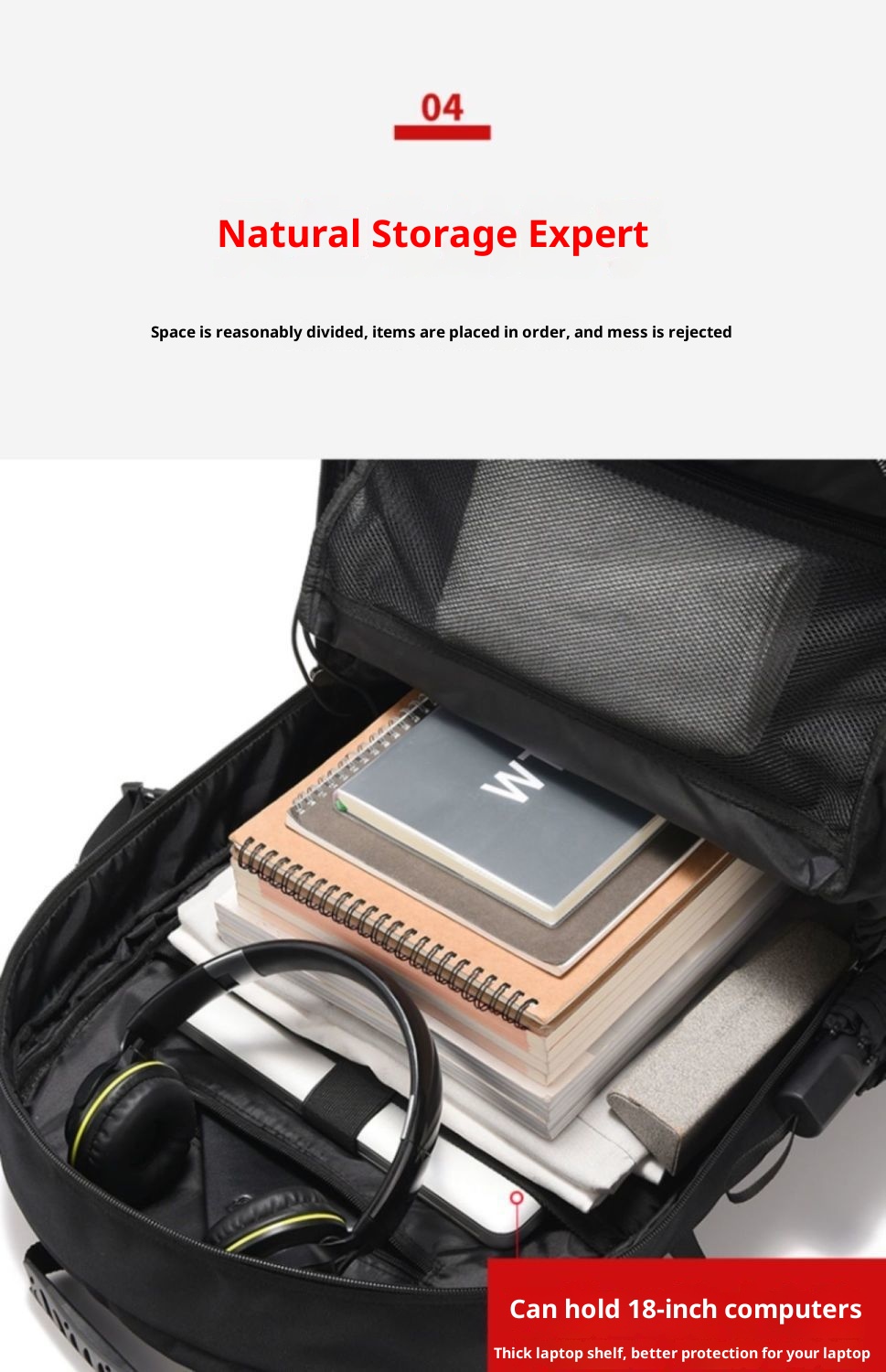 Zaino da viaggio per uomo ActiveGo, grande capacità, impermeabile, per escursioni, viaggi d'affari, casual_voghion.com