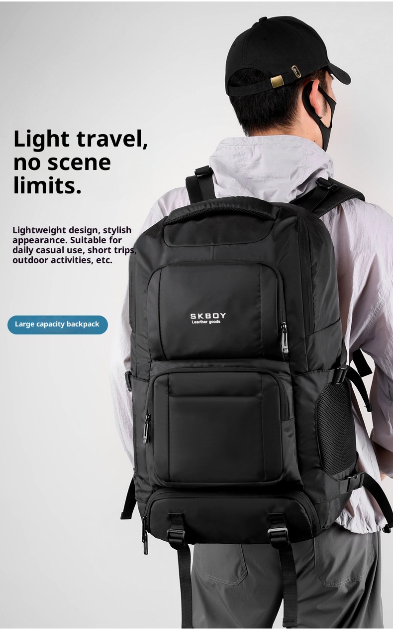 Zaino da viaggio per computer da uomo ActiveGo, borsa da viaggio per alpinismo e attività all'aperto, grande capacità_voghion.com