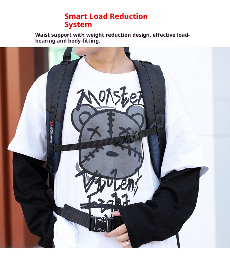 Zaino da viaggio per uomo ActiveGo, impermeabile, di grande capacità, per escursioni, sport all'aria aperta, scuola, all'ingrosso_voghion.com