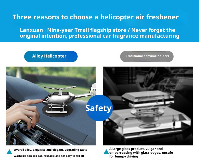Kreativer, drehbarer Hubschrauber-Lufterfrischer aus Aluminiumlegierung für das Armaturenbrett – ein echter Hingucker für den Autoinnenraum._voghion.com