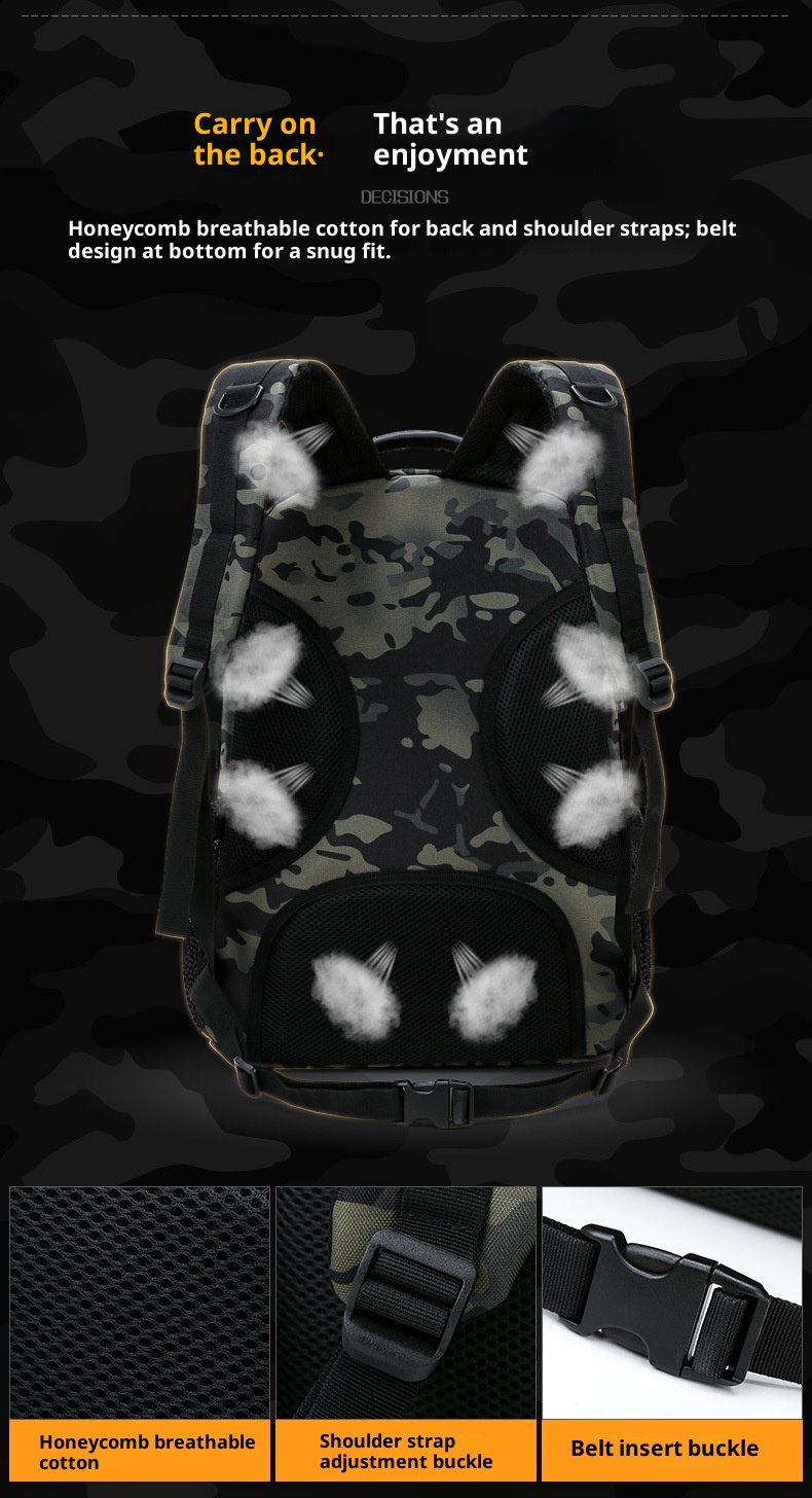 ActiveGo Men Outdoor Tactical Backpack Mountaineering Large Capacity Sports Camouflage School Camping Luggage Bag Air Cushion_voghion.com