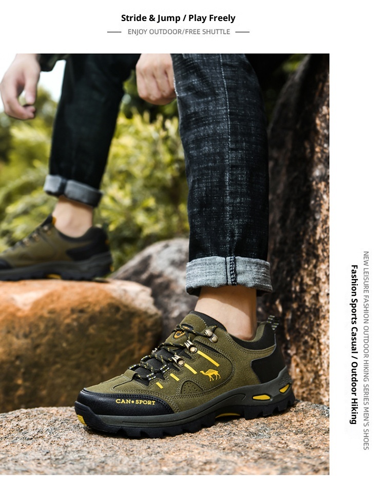 ActiveGo Cross-Border Plus Size Couple Autumn Winter Men's Fashion Outdoor Hik Low-Top Lace-Up Casual Trekk Shoes_voghion.com