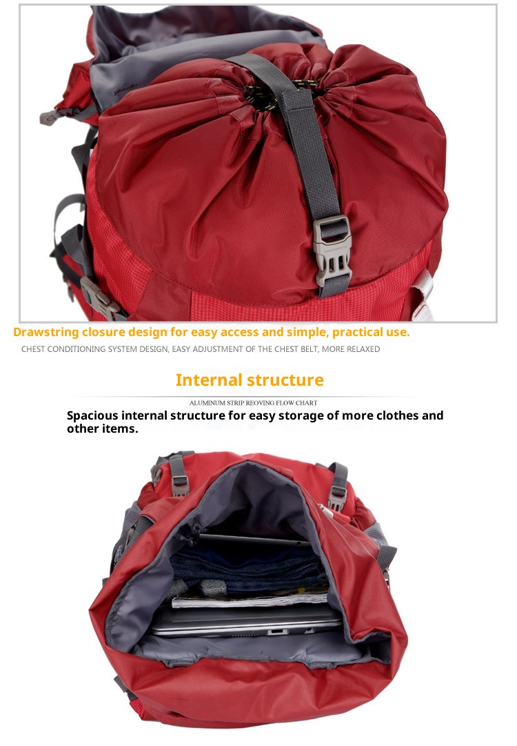 ActiveGo New Professional Mountaineering 80L Outdoor Backpack Double Shoulder Bag For Men, Large Capacity Travel Rucksack, One_voghion.com