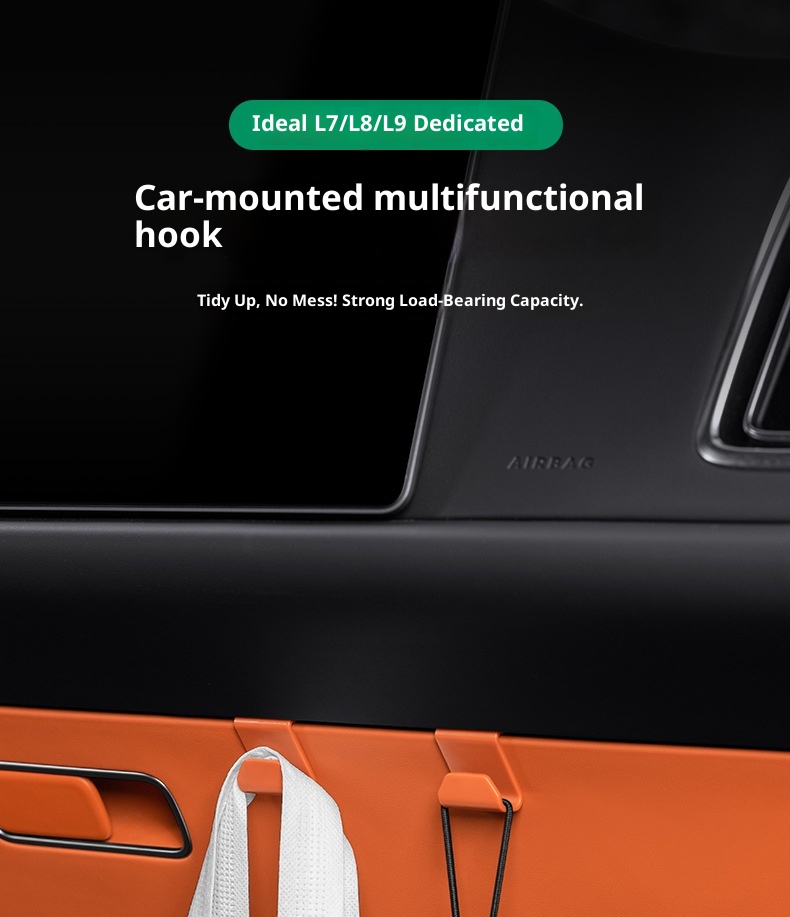 Ideal L7/L8/L9 Glove Box Seat Back Clip-on Storage Hook Car Interior Modification_voghion.com