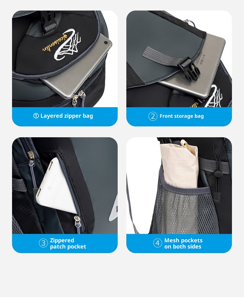 ActiveGo Foreign Trade New Multifunctional Hiking For Men Outdoor Trekking Large Capacity Travel Bag USB Charging Casual Backpack_voghion.com