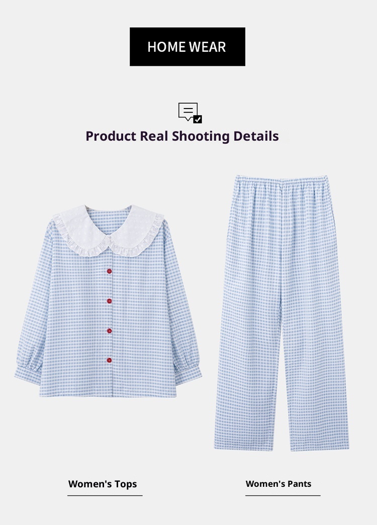 ChicShe Princess Style Pajamas For Women Spring And Autumn Cloud Cotton Sleeve Long Pants Swe Cute Homewear Student Wearable_voghion.com