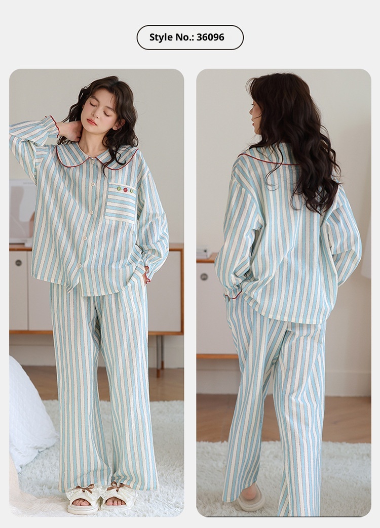 ChicShe Princess Style Pajamas For Women Spring And Autumn Cloud Cotton Sleeve Long Pants Swe Cute Homewear Student Wearable_voghion.com