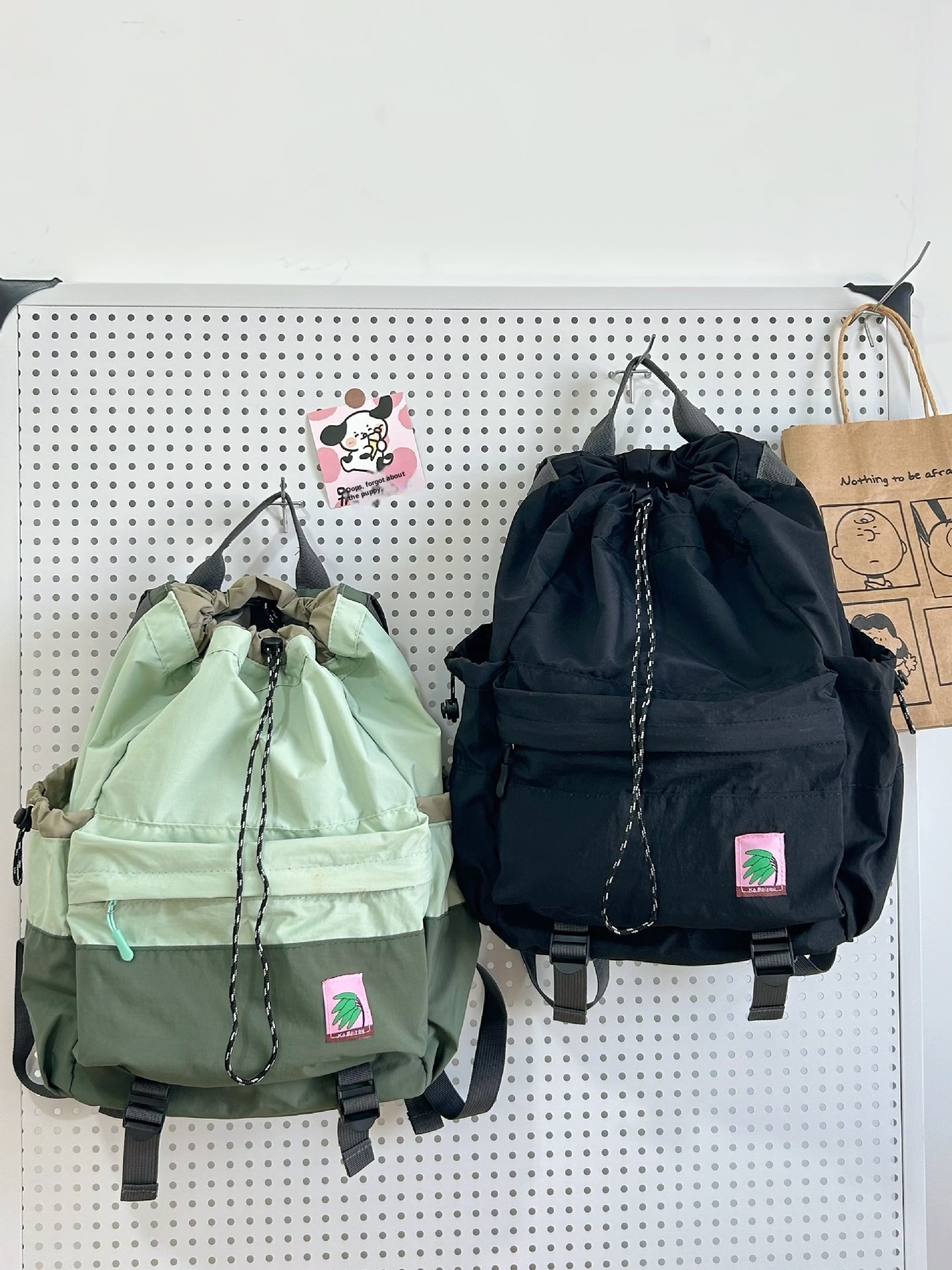 ActiveGo Lightweight Casual Travel Men's Drawstring Bag Women's Outdoor Sports Hiking Large Capacity Pleated Backpack_voghion.com