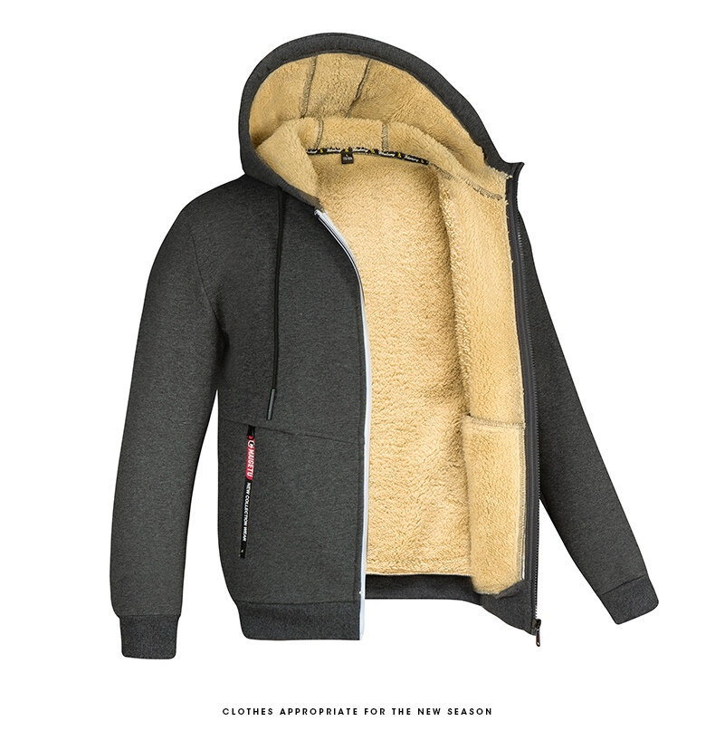 Felpa con cappuccio invernale da uomo, personalizzata, europea e americana, alla moda, con fodera in pile spesso e antifreddo, in agnello_voghion.com