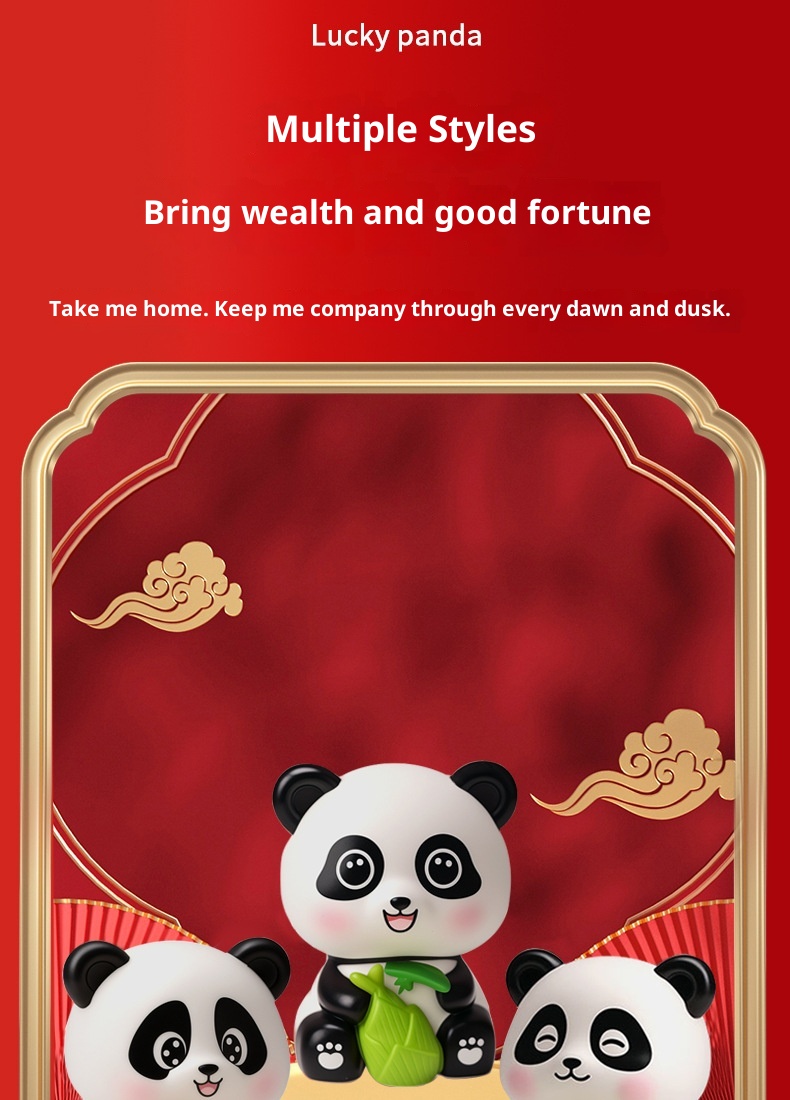 Panda portafortuna solare di tendenza transfrontaliera, decorazione per interni auto, regalo creativo alla moda per la casa_voghion.com
