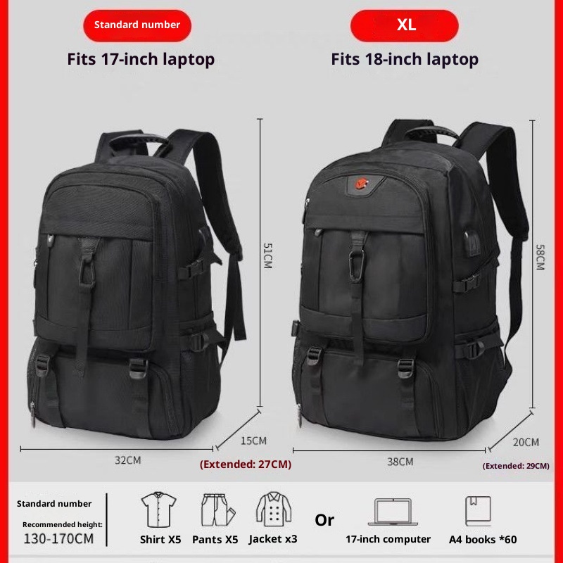 Zaino da viaggio per uomo ActiveGo, grande capacità, impermeabile, per escursioni, viaggi d'affari, casual_voghion.com