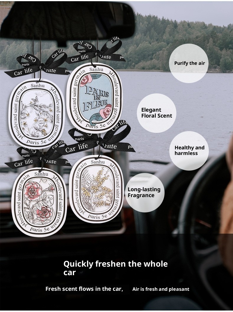 Deodorante per ambienti, accessori profumati, rimozione degli odori degli interni dell'auto, 11 pastiglie profumate decorative e fresche da appendere a lunga durata_voghion.com