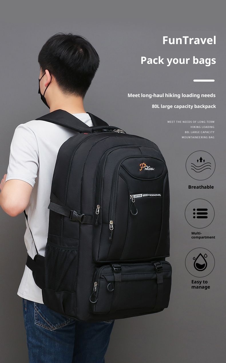 ActiveGo 80L Extra Large Capacità Escursionismo per Uomini e Donne, Borsa da Viaggio per Esterni, Zaino Sportivo Espandibile e Resistente_voghion.com