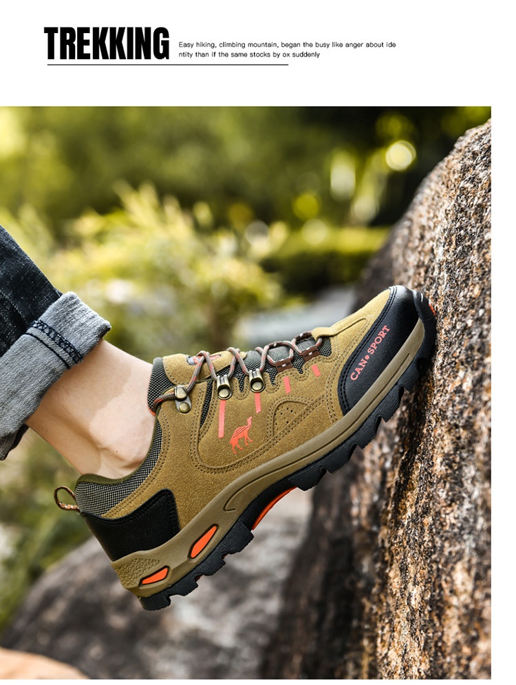 ActiveGo Cross-Border Plus Size Couple Autumn Winter Men's Fashion Outdoor Hik Low-Top Lace-Up Casual Trekk Shoes_voghion.com