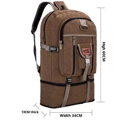 ActiveGo Rucksack aus Canvas mit extra großem Fassungsvermögen für Herren, Outdoor-Aktivitäten wie Wandern und Reisen – ideal als Sportrucksack mit erweiterbarem Design._voghion.com
