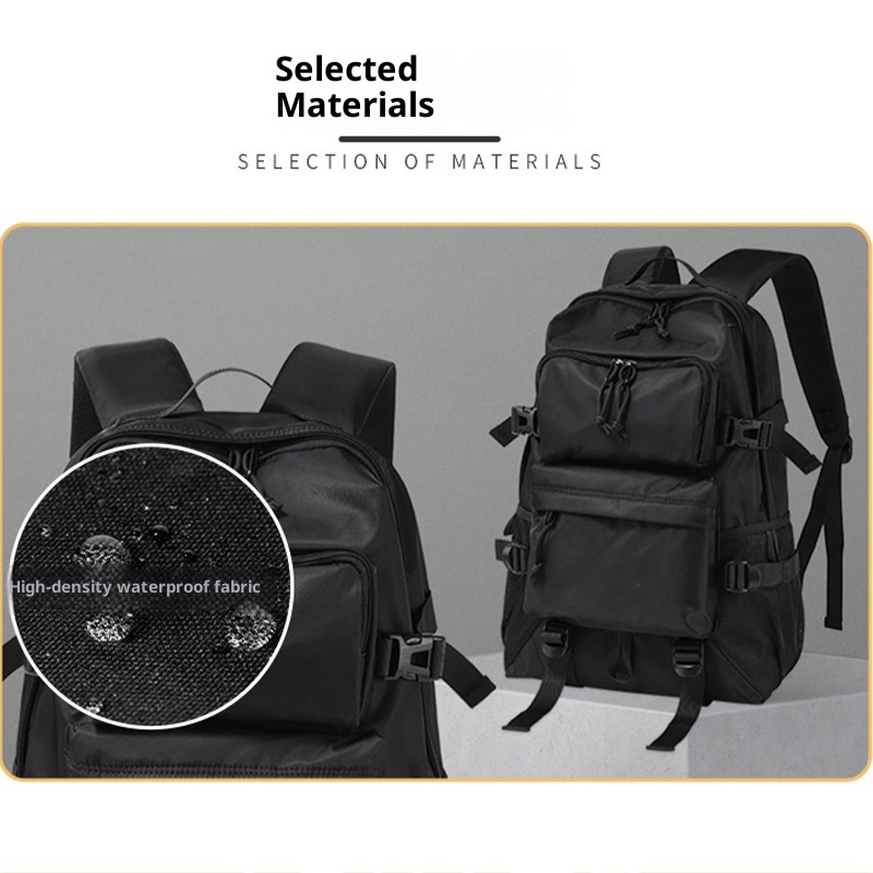 ActiveGo Large Capacity Lightweight Outdoor Hiking For College Students Men's Travel Backpack Black Waterproof Portable Cycling_voghion.com