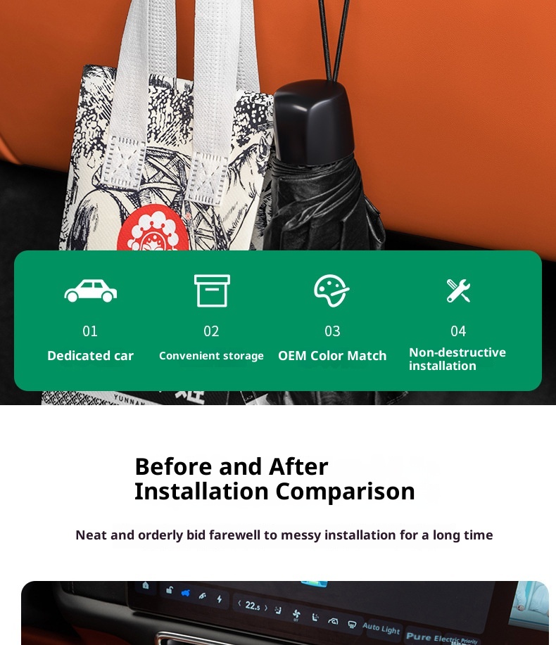 Ideal L7/L8/L9 Glove Box Seat Back Clip-on Storage Hook Car Interior Modification_voghion.com