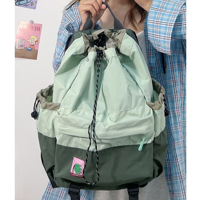 ActiveGo Lightweight Casual Travel Men's Drawstring Bag Women's Outdoor Sports Hiking Large Capacity Pleated Backpack_voghion.com