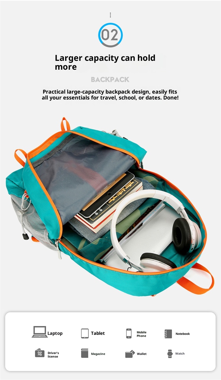 ActiveGo Large Capacity Foldable Cycling Mountaineering Casual Backpack Outdoor Multifunctional Sports Bag_voghion.com