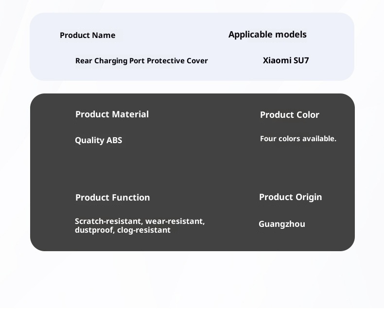 Suitable Xiaomi SU7 Rear Exhaust Vent Cover Charging Port Protective Cap Interior Modification Accessories Supplies For_voghion.com