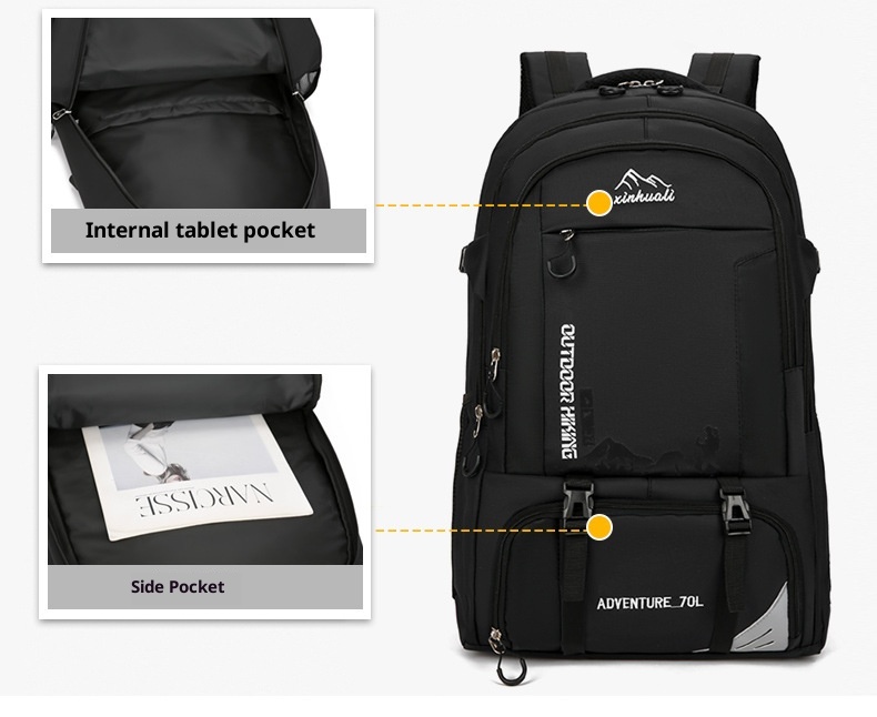 Zaino da uomo ActiveGo Cross-Border Hiking Travel con doppia tracolla, borsa sportiva da esterno, 70 litri, grande capacità_voghion.com