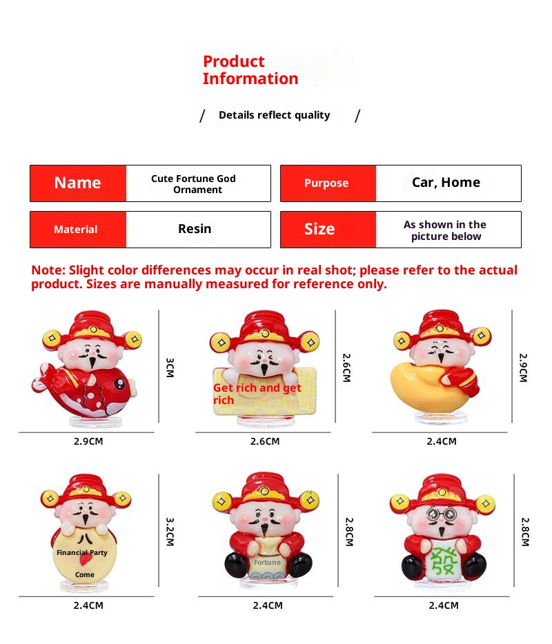 Super Cute Little God Of Wealth Electric Interior Navigation Computer Large Screen Car Decoration Ornament_voghion.com