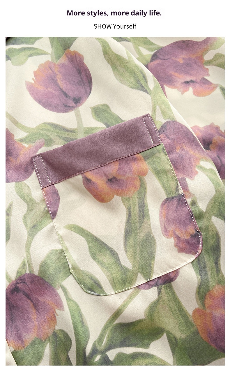 Pigiama ChicShe Tulip da donna, dolce e di alta qualità, per la casa, 2024, nuovo set primavera e autunno a maniche lunghe, adatto per abbigliamento esterno_voghion.com