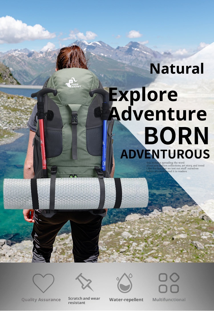 Zaino da alpinismo professionale ActiveGo da 50 litri, sportivo, unisex, di grande capacità, leggero, per escursionismo, arrampicata, viaggio_voghion.com