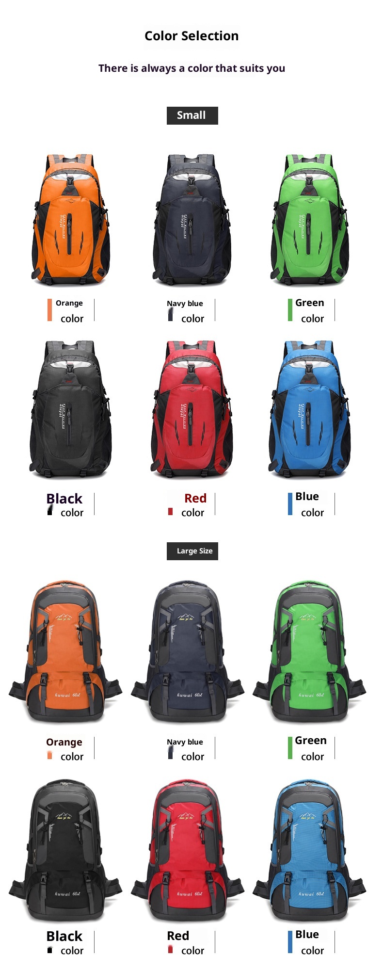ActiveGo 2025 New Outdoor Hiking 60L Large Capacity Bag For Women Sports Men Korean Style Travel Backpack_voghion.com