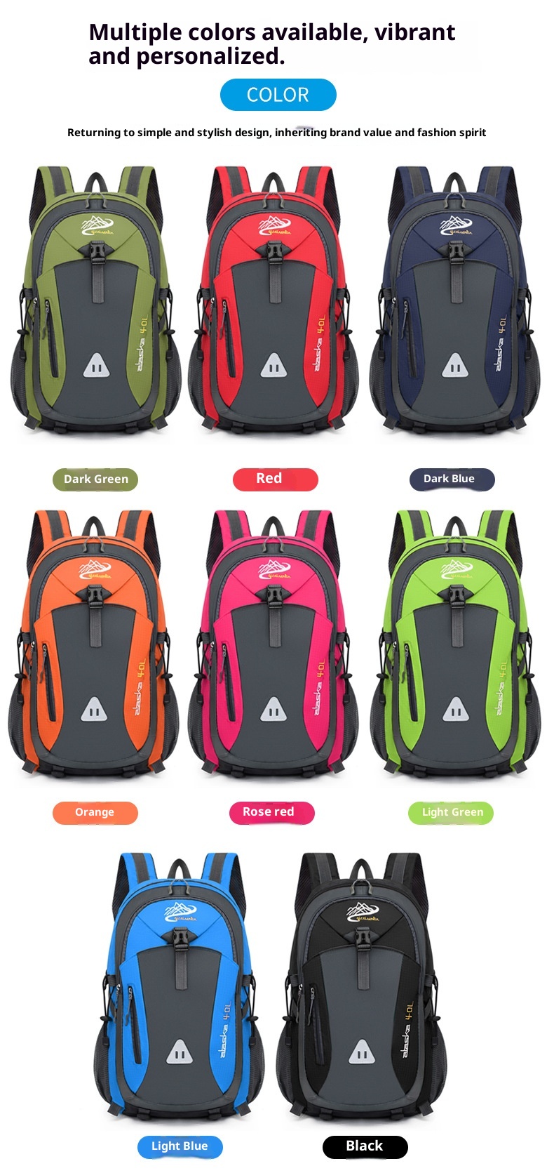 ActiveGo Foreign Trade New Multifunctional Hiking For Men Outdoor Trekking Large Capacity Travel Bag USB Charging Casual Backpack_voghion.com