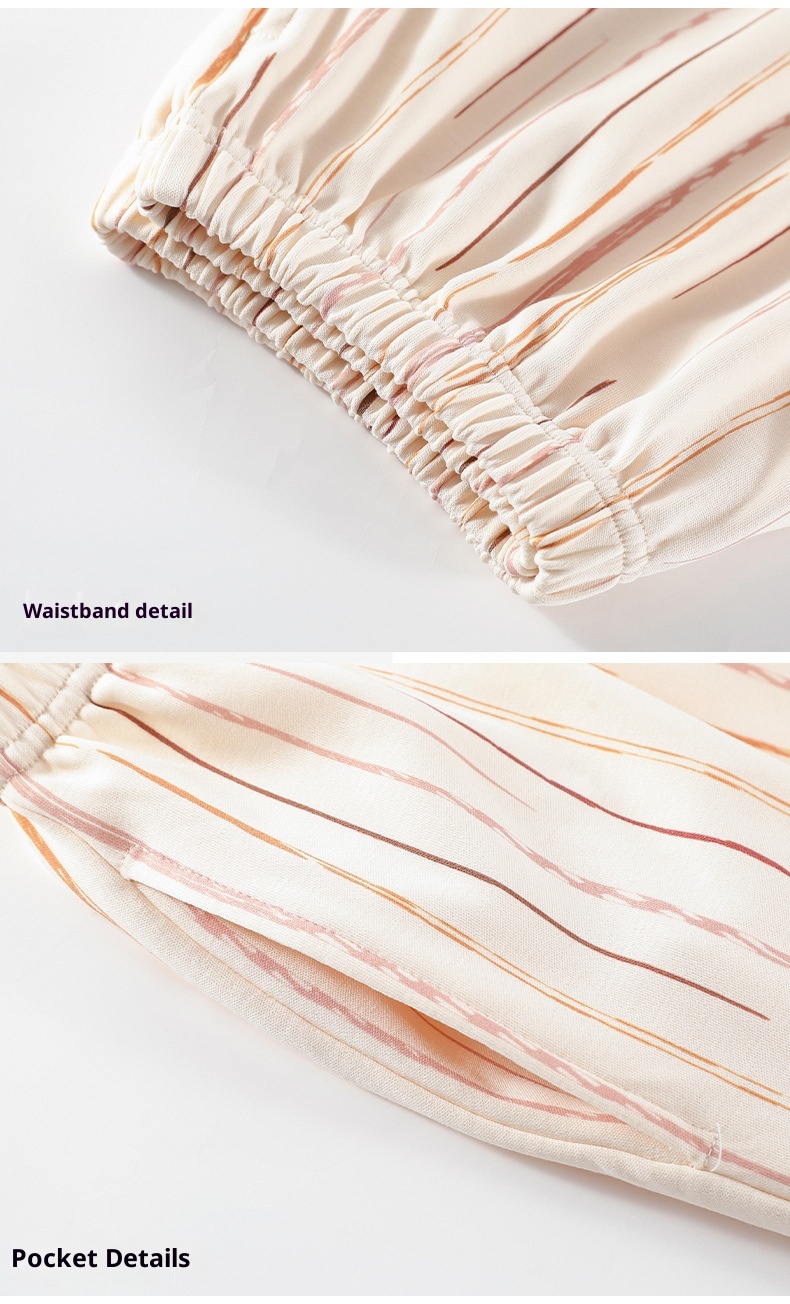 ChicShe Women's Cotton Pajamas With Chest Pads, Autumn New Sleeve Long Pants Cardigan Set, Suitable For Outdoor Wear, Casual_voghion.com