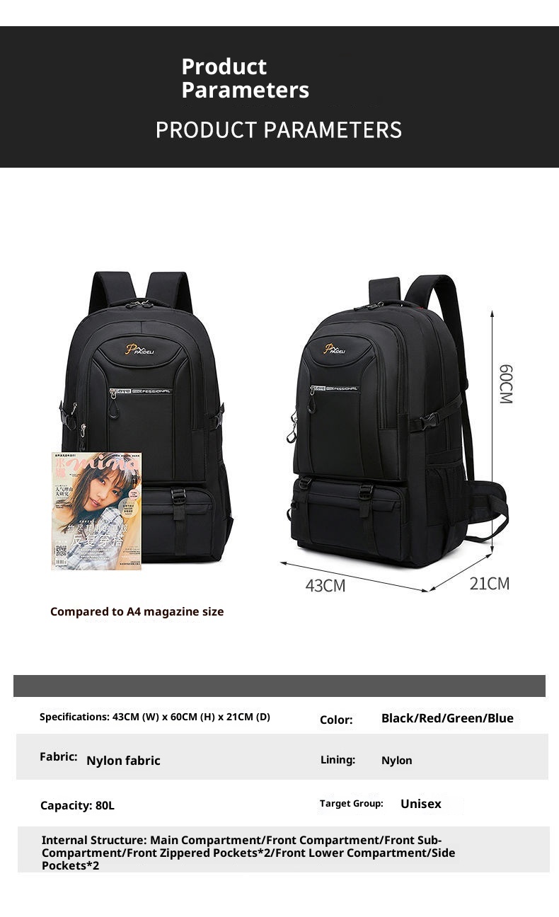 ActiveGo 80L Extra Large Capacità Escursionismo per Uomini e Donne, Borsa da Viaggio per Esterni, Zaino Sportivo Espandibile e Resistente_voghion.com
