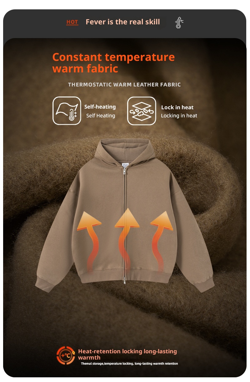 boy Boy KITE Abbigliamento da uomo | Felpa con cappuccio e doppia cerniera in pile pesante 350G dalla vestibilità squadrata per uomo_voghion.com