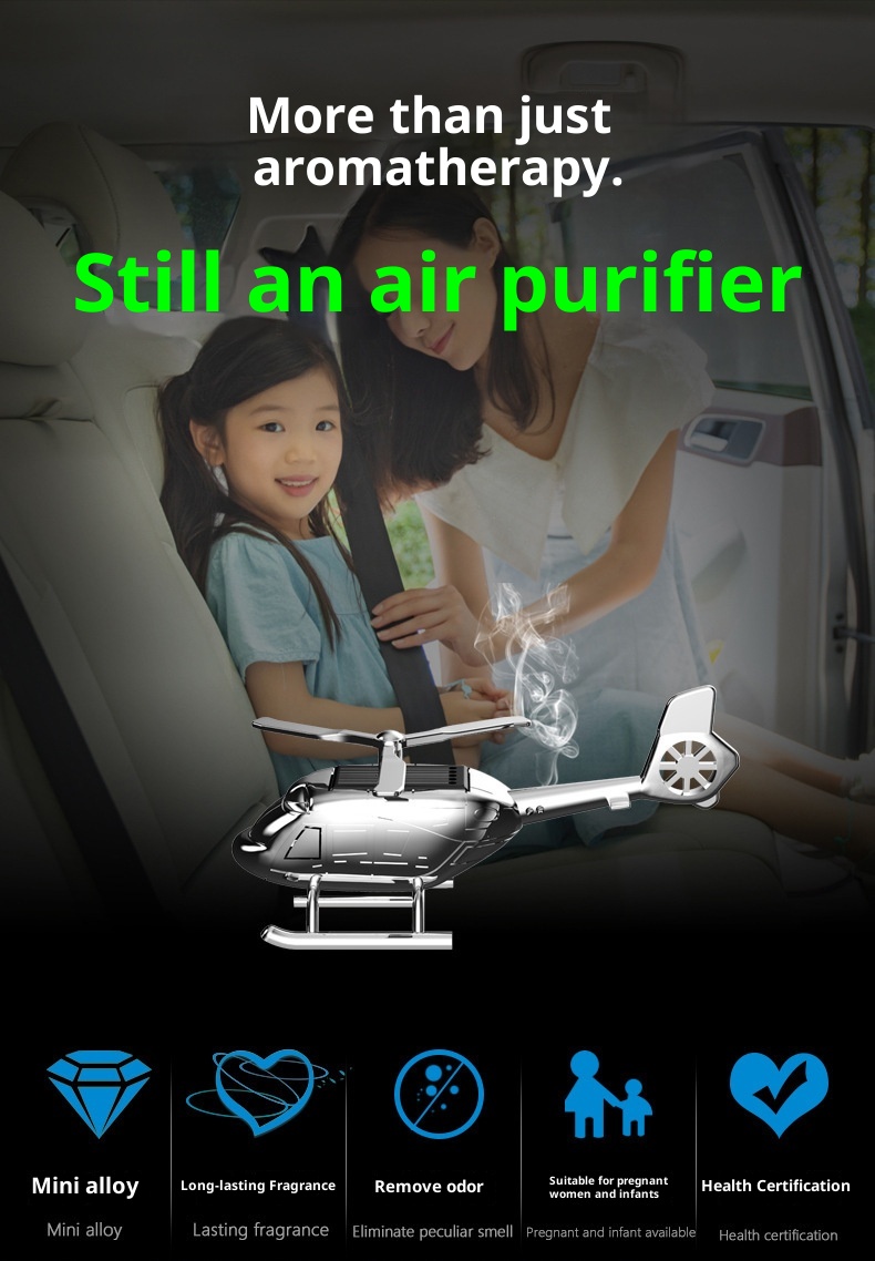 Kreativer, drehbarer Hubschrauber-Lufterfrischer aus Aluminiumlegierung für das Armaturenbrett – ein echter Hingucker für den Autoinnenraum._voghion.com