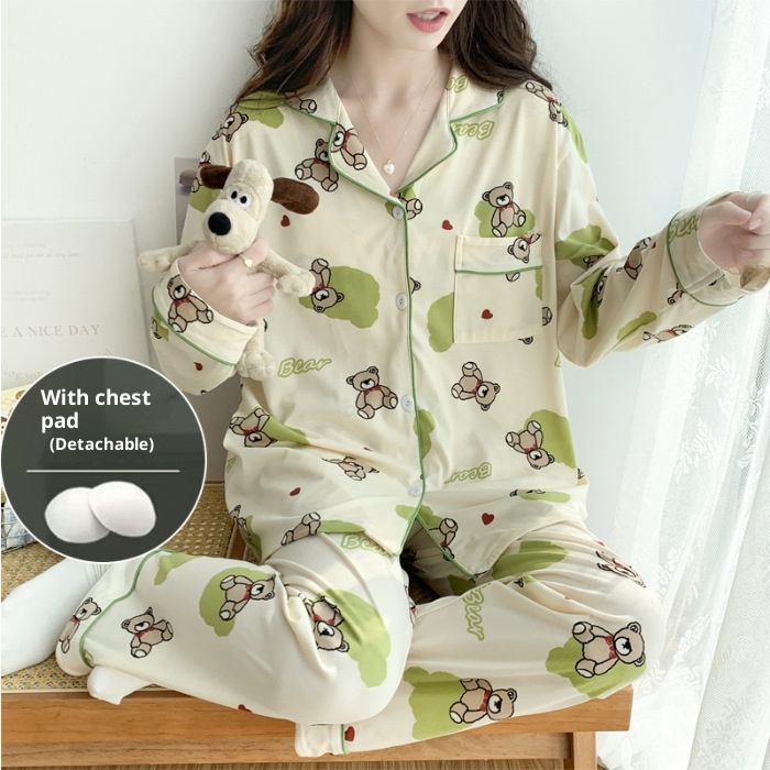 ChicShe Cross-Border Women's Pajamas Spring Long Sleeve 2024 New Autumn And Winter Plus Size Thin Loose Cardigan Loungewear_voghion.com