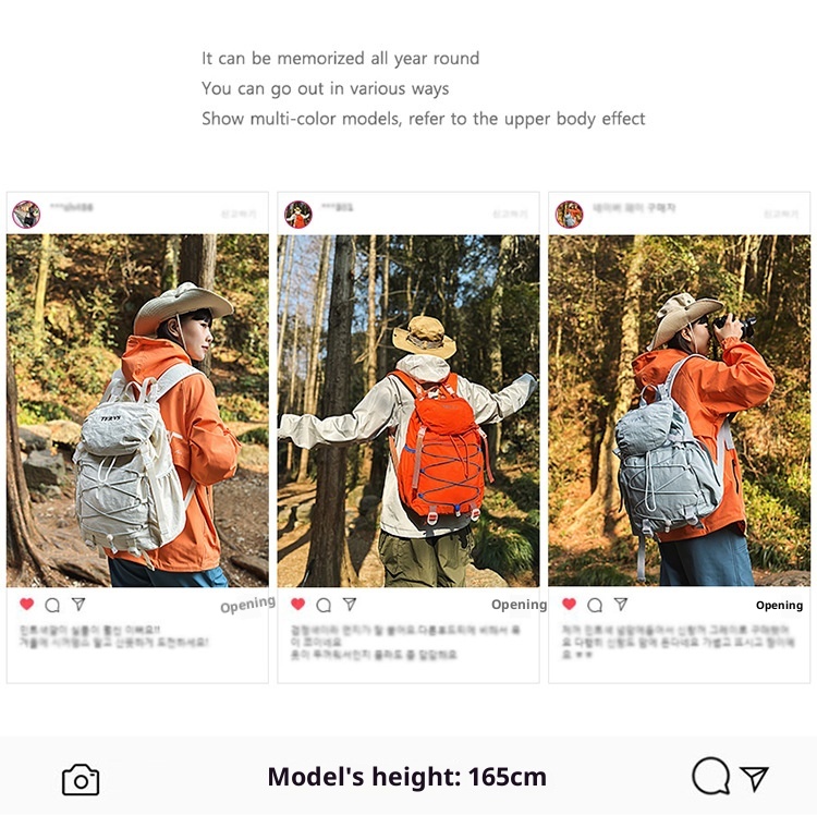 ActiveGo Cross-border Lightweight Men's Drawstring Large Capacity Outdoor Travel Backpack, Women's College Student Backpack_voghion.com