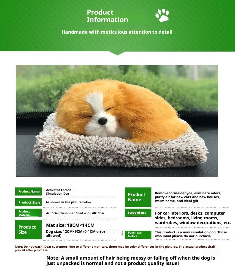 Décoration intérieure pour chat, sac en charbon de bambou, chien factice, fait main, créatif, pour voiture neuve, élimination du formaldéhyde_voghion.com