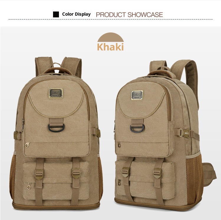 ActiveGo New Large Capacity Backpack Thickened Canvas Luggage Men And Women Mountaineering Lightweight Travel Working Outdoor Bag_voghion.com