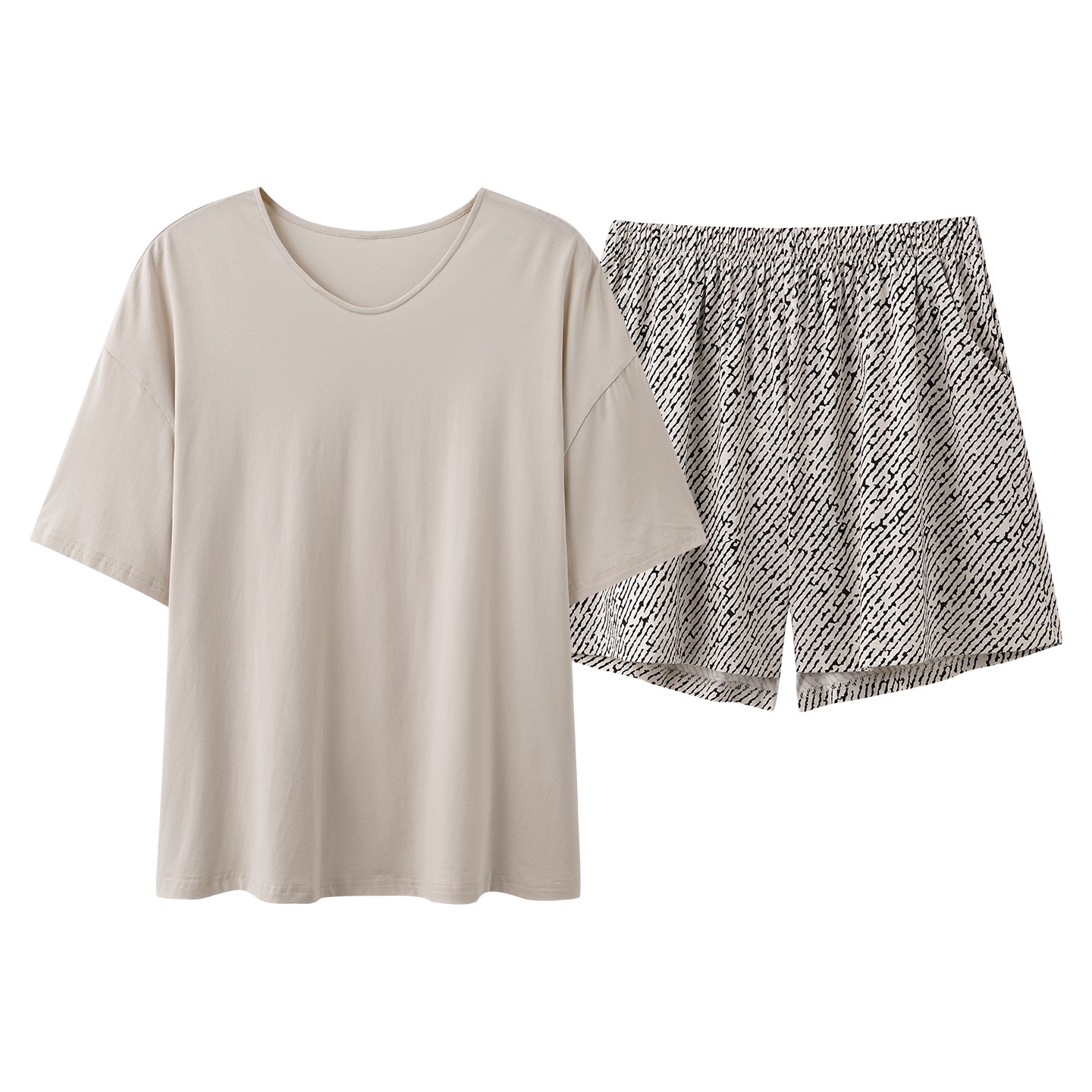 ChicShe New Chest Pad Pajamas For Women, Pure Cotton Short Sleeve Comfortable Cute Pajamas, Summer Internet Celebrity Homewear_voghion.com