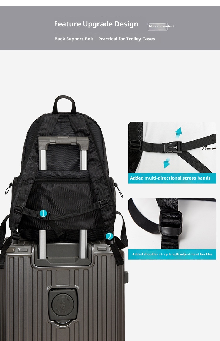 Sac à dos ActiveGo grande capacité pour voyages, femmes, voyages d'affaires, imperméable, sports de plein air, randonnée, école, hommes, double bandoulière_voghion.com